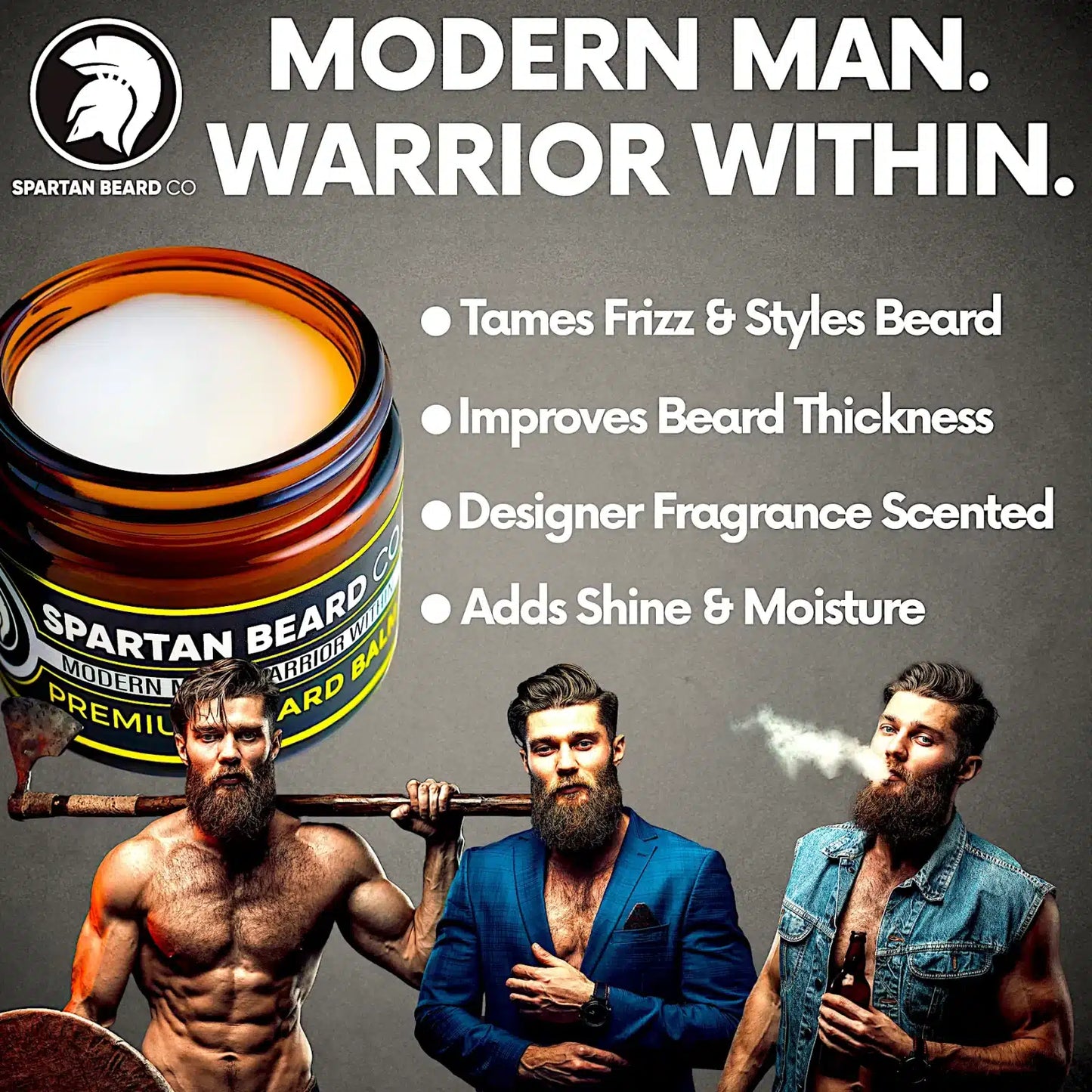 Beard Balm, Premium Organic 80g - 𝗦𝗣𝗔𝗥𝗧𝗔𝗡 𝗕𝗘𝗔𝗥𝗗 𝗖𝗢™