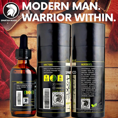 Beard Oil, Premium Organic 60ml – 𝗦𝗣𝗔𝗥𝗧𝗔𝗡 𝗕𝗘𝗔𝗥𝗗 𝗖𝗢™