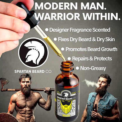 Beard Oil, Premium Organic 60ml – 𝗦𝗣𝗔𝗥𝗧𝗔𝗡 𝗕𝗘𝗔𝗥𝗗 𝗖𝗢™