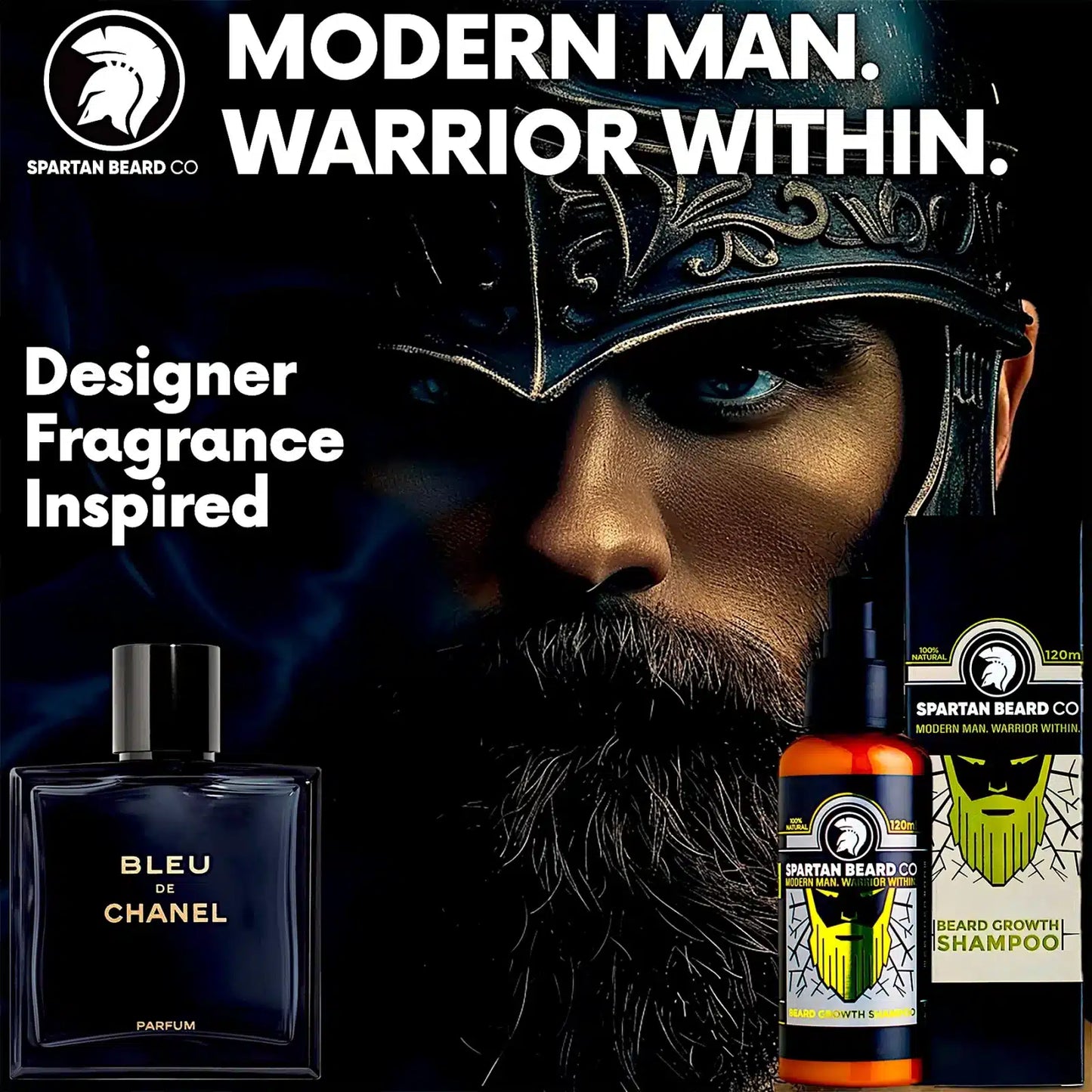 Beard Growth Shampoo, Premium Organic 120ml – 𝗦𝗣𝗔𝗥𝗧𝗔𝗡 𝗕𝗘𝗔𝗥𝗗 𝗖𝗢™