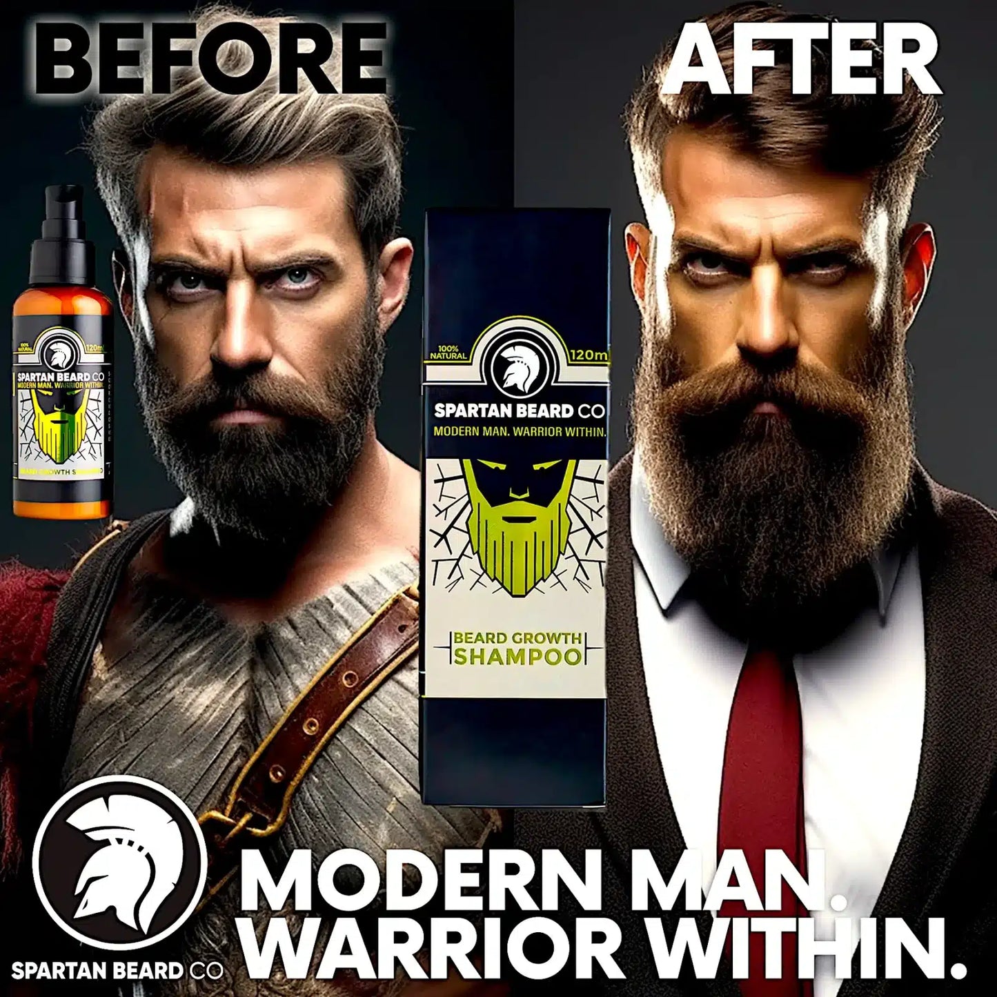 Beard Growth Shampoo, Premium Organic 120ml – 𝗦𝗣𝗔𝗥𝗧𝗔𝗡 𝗕𝗘𝗔𝗥𝗗 𝗖𝗢™